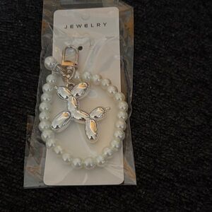 Silver and White Balloon Dog Bracelet
